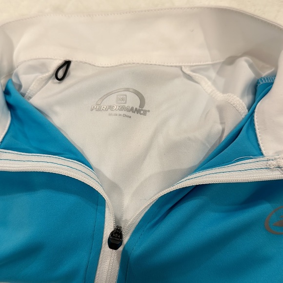 PERFORMANCE Elite Cycling Jersey Size M Blue White Short Sleeves Pockets - Picture 9 of 9